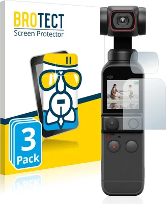 Produktbild von 3x BROTECT Schutzglas für DJI Osmo Pocket 2 (Display + Linse) Schutzfolie Panzer Folie Glas Display Schutz klar
