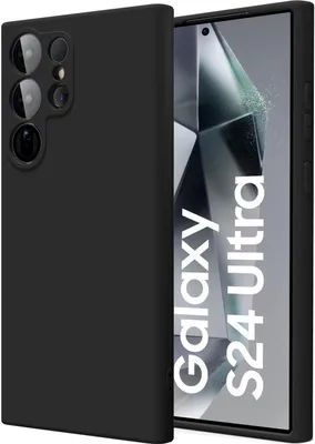 Produktbild von Conie TPU Schutzhülle für Samsung Galaxy S24 Ultra Tasche Case Cover Bumper Silikon Mikrofaser Inlay Hülle in Schwarz matt