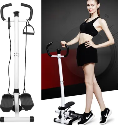 Image de MIPAN Swing Stepper Vélo de fitness Side Stepper avec poignée Vélo d'appartement LCD Display acier