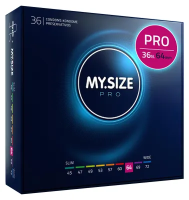 Immagine prodotto di MY.SIZE PRO Preservativi Elite taglia 6, 64 mm, XXL, 36 Pezzi, vestibilità perfetta e dimensioni adatte a tutti