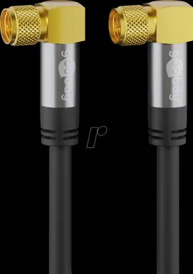 Produktbild von SAT-Antennenkabel (135dB typ), F-Stecker 90° > F-Stecker 90° (schwarz, 10 Meter)