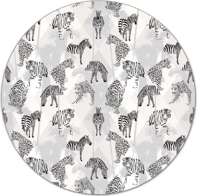 Produktbild von Glas Schneidebrett Herdabdeckplatten Schneideplatten Rund - 40 cm - Exotische Tiere