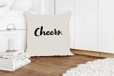 Produktbild von MuchoWow® Zierkissen Sofakissen Wohnzimmer Dekokissen 50x50 cm Zitate - Trinken - Prost - Sprichwörter - Komfort - Sofakissen