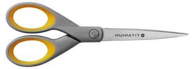 Produktbild von Titan Super Softgrip Schere, 18 cm, grau-gelb