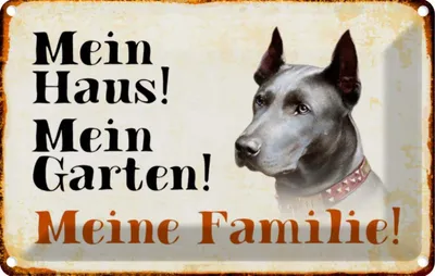 Produktbild von vianmo Blechschild 20x30 cm Hund Dobermann mein Haus Garten Familie Tier Haustier