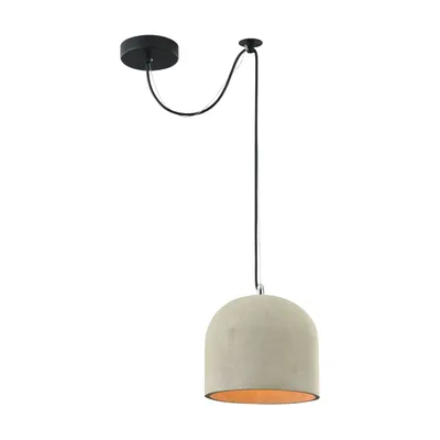 Immagine prodotto di Plafoniera, metallo cemento nero grigio, E27, P 20cm