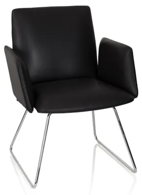 Produktbild von hjh OFFICE Polsterstuhl mit Armlehnen DESIGNIA V Kunstleder Esszimmerstuhl Küchenstuhl Stuhl gepolstert