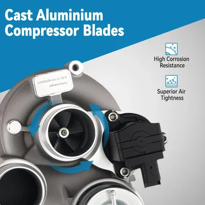 Image de Turbocompresseur pour Mini Cooper - 1,6L 1,6T JCW Clubman Coupé Roadster - Pièce de remplacement pour les références 11657575659 et 53039880146