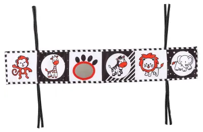 Zdjęcie produktu dla Schwarz-weißes, kontrastreiches, weiches Buch, tragbares Babytuch, frühes Lernspielzeug, Geburtstagsgeschenk, Tier