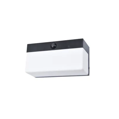 Zdjęcie produktu dla Kinkiet zewnętrzny LED z czujnikiem FRAN czarny 10W Odcienie bieli 800lm tworzywo sztuczne wym:9,1x18x7,9cm IP44 Lutec