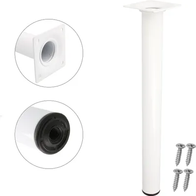 Produktbild von Runder Möbelfuss ø 30mm Weiss Metallstütze Sofafuss Möbelbein Tischbein Möbelstempel Höhe 400mm