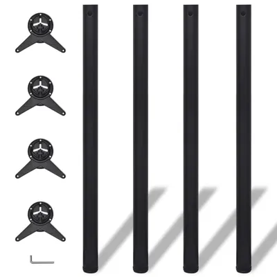 Produktbild von 4 höhenverstellbare Tischbeine Schwarz 1100 mm