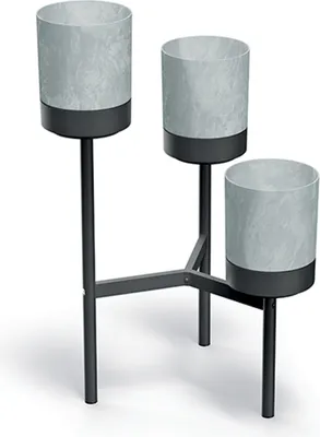Produktbild von nabbi Blumentopf IKD3L - grauer Beton / schwarz