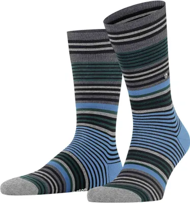 Produktbild von Burlington Herren Socken STRIPE - Streifenmuster, Schurwolle, One Size, 40-46 Schwarz/Blau