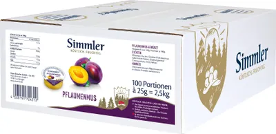 Produktbild von Simmler Pflaumenmus gewürzt 100x25g