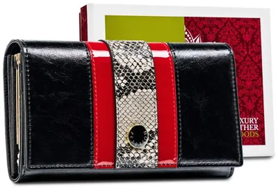 Produktbild von Damenbrieftasche aus Leder mit Schlangenhautmotiv - Peterson