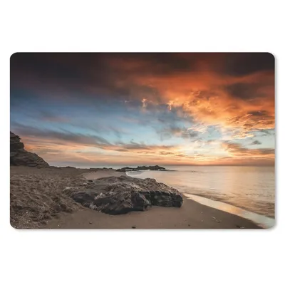 Produktbild von MuchoWow® Schreibtischunterlage Strand - Steine - Abend - Himmel - Natur 60x40 cm - XXL Mauspad - Großes Mauspad