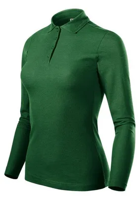 Produktbild von Malfini - Poloshirt für Damen, Piqué, Langärmlig PP9979 (S) (Dunkelgrün)
