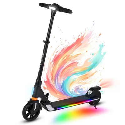 Produktbild von Elektroroller Für Kinder Und Jugendliche Mit 200W, 10-20km Reichweite, Höhenverstellbar, LED-Beleuchtung, Faltbar E-Scooter, Elektroscooter Schwarz