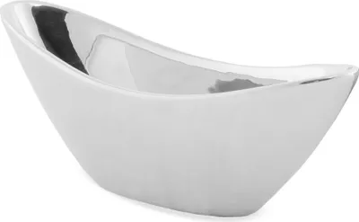 Immagine prodotto di Vaso per piante moderno in ceramica jardiniere 27 cm argento lucido