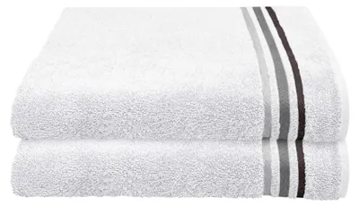 Produktbild von SCHIESSER Duschtuchset Skyline Color | Einfarbig | 2-teilig | 100% Baumwolle | Flauschig & Saugstark | 70x140 cm | Weiß