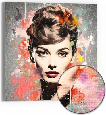 Produktbild von DEQOART Hybrid Leinwand Bild 30x30 cm 'Kontrast der Schönheit' Wandbild Glas flach modern
