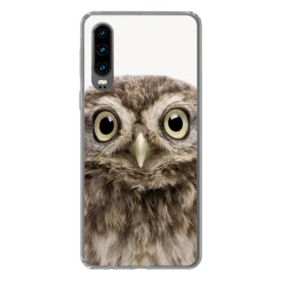 Produktbild von MuchoWow® Handyhülle Schutzhülle Hülle für Huawei P30 Eule - Eule - Porträt - Braun - Vogel - Jungen - Mädchen Silikon Softcase Handy Hülle - Kartenbesitzer