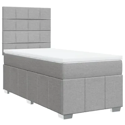 Produktbild von vidaXL Boxspringbett mit Matratze Hellgrau 90x200 cm Stoff