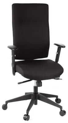 Produktbild von hjh OFFICE Profi Bürostuhl PRO-TEC 300 Ergonomischer Schreibtischstuhl mit Armlehnen (höhenverstellbar) Stoff Schwarz Drehstuhl für Büro, Zuhause