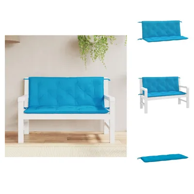 Produktbild von vidaXL Gartenbank-Auflagen 2 Stk. Hellblau 120x50x7 cm Oxford-Gewebe -  Sitzpolster