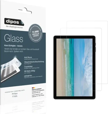 Produktbild von 2x Schutzfolie für Philips T7305 - Anti-Shock 9H Folie dipos Glass Kunststoffglas