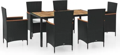 Produktbild von vidaXL 7-tlg. Garten-Essgruppe mit Auflagen Poly Rattan