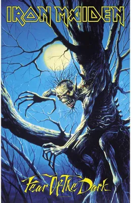 Produktbild von Iron Maiden - Poster "Fear Of The Dark", Stoff RO4055 (106 cm x 70 cm) (Blau)