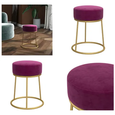 Immagine prodotto di vidaXL Sgabello rotondo in velluto viola - Sgabello - Sgabello - Seduta - Poltrona da salotto