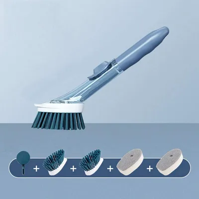 Produktbild von 4in1 Spülbürste mit Spülmittelspender, (Blau)