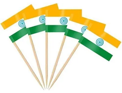 Produktbild von Zahnstocherflaggen Indien 100 Stück Papier Holz 3,5x2,5 cm