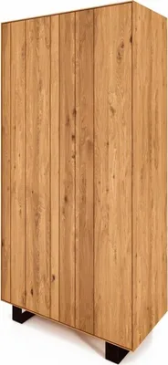 Produktbild von Kleiderschrank Leeds Wildeiche massiv 100x50x210 Metallfußgestell mit 2 Türen