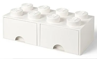 Image de LEGO 40061735 Meuble à tiroirs LEGO STORAGE BRICK DRAWER 8, 2 tiroirs, blanc