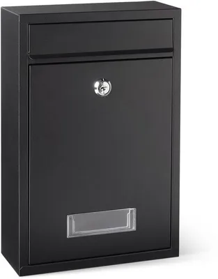 Produktbild von Famanu Wandbriefkasten aus galvanisiertem Stahl, abschließbar - Schwarz