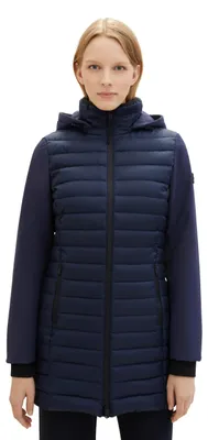 Produktbild von TOM TAILOR Damen Hybrid Lightwight Steppmantel mit abnehmbarer Kapuze, 10668 - S