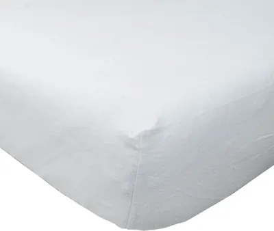 Produktbild von HOMESCAPES Spannbettlaken Flanell – weiß, 100% Baumwolle, 150 x 200 cm