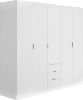 Produktbild von Vente-unique LISTOWEL, Weiß, Garderobe, 5 Regale, 5 Tür(en), Weiß, Partikelbord