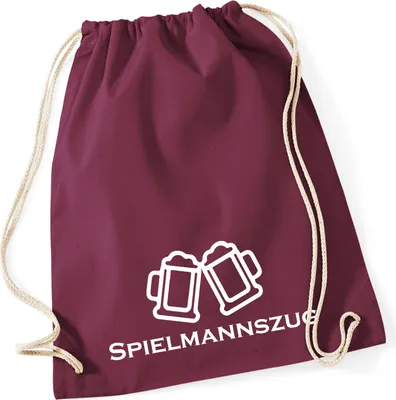 Produktbild von Huuraa Turnbeutel Spielmannszug Schützenfest 12 Liter Burgundy Baumwolle Rucksack Geschenkidee