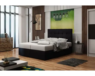 Obrázek produktu pro Čalouněná postel s úložným prostorem DELILAH 2 - 200x200, černá