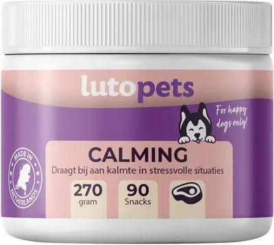 Zdjęcie produktu dla Lutopets – Delikatne przysmaki uspokajające dla psów – Smak wołowiny – 90 sztuk – Zawierają L-tryptofan i magnez