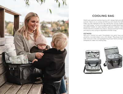 Produktbild von Twistshake Kühltasche 21 L für Babynahrung und mehr 3 Fächer Faltbar Grau