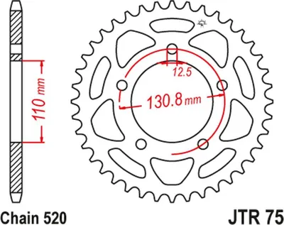 Imagen del producto de JT, piñón trasero, modelo 4586 42, para BMW S 1000 RR (modelos 2009-2020) (458642JT), compatible con cadena de 520, para modificación