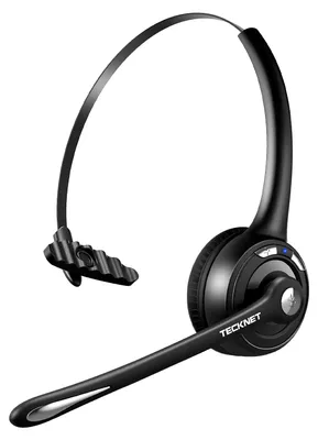 Zdjęcie produktu dla Słuchawki Bluetooth TECKNET z mikrofonem, bezprzewodowe słuchawki komputerowe z redukcją szumów i funkcją głośnomówiącą, idealne do komputerów, call center, konferencji telefonicznych, bardzo lekkie i niezwykle wygodne