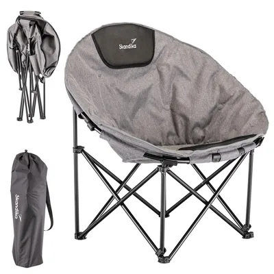 Produktbild von Skandika Moonchair Kupari XL | Campingstuhl faltbar, 150 kg Benutzergewicht, weich gepolstert, Tragetasche, bequemer Camping Sessel, Faltsessel