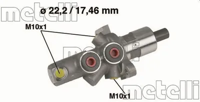 Obrázok produktu pre METELLI 05-0175 Hlavný brzdový valec vhodný pre MERCEDES-BENZ 190 (W201) a sedan triedy C (W202)